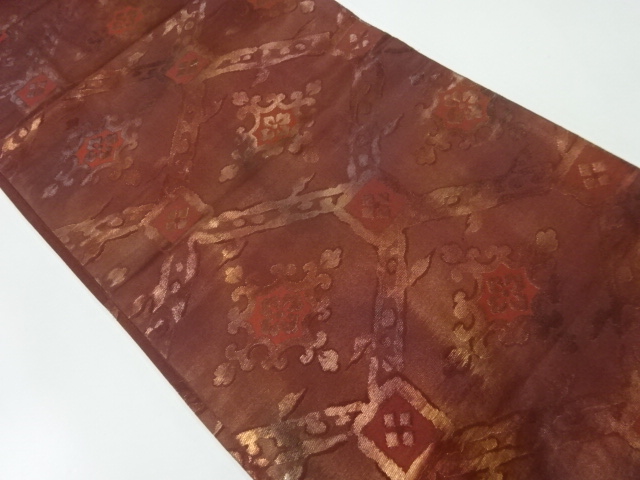 アンティーク　華紋模様織出し袋帯（材料）